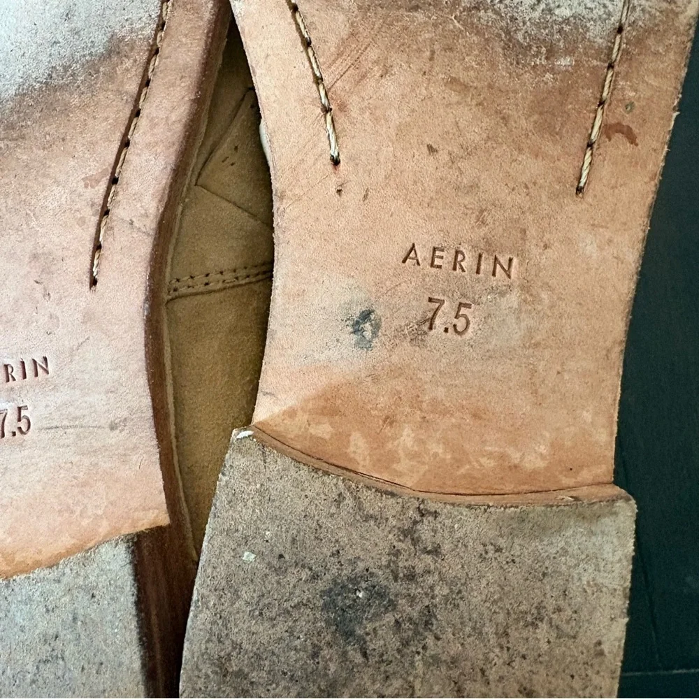 Aerin‎ for Anthro Sahara Hawley Suede Leather Woven Loafers Flats 7.5
